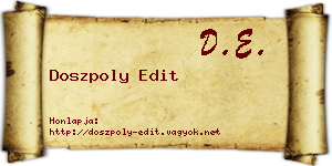 Doszpoly Edit névjegykártya