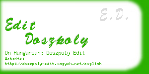 edit doszpoly business card